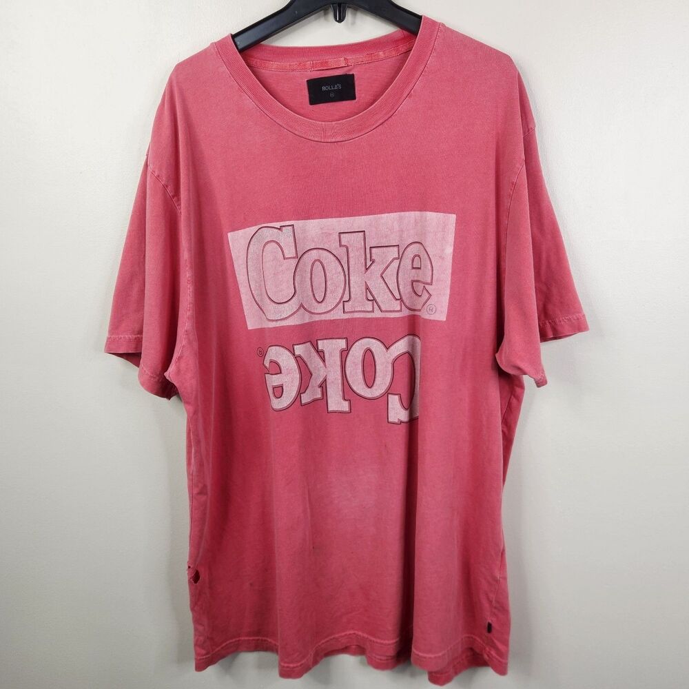 Rollas Coca-Cola Mirror Short Sleeve Crew Neck Graphic Tee XXL